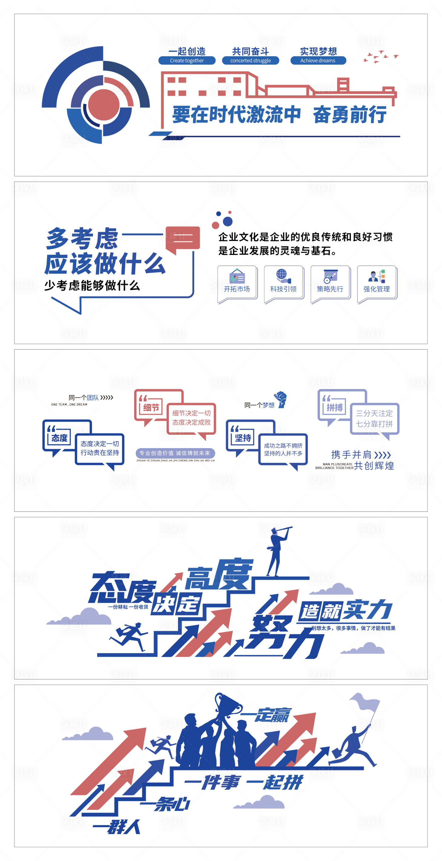 源文件下载【享设计】搜索编号：56980037613566810【企业励志标语激励文化墙展板】