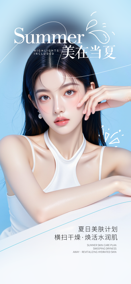 源文件下载【享设计】搜索编号：11180037861832410【夏季护肤医美宣传海报】