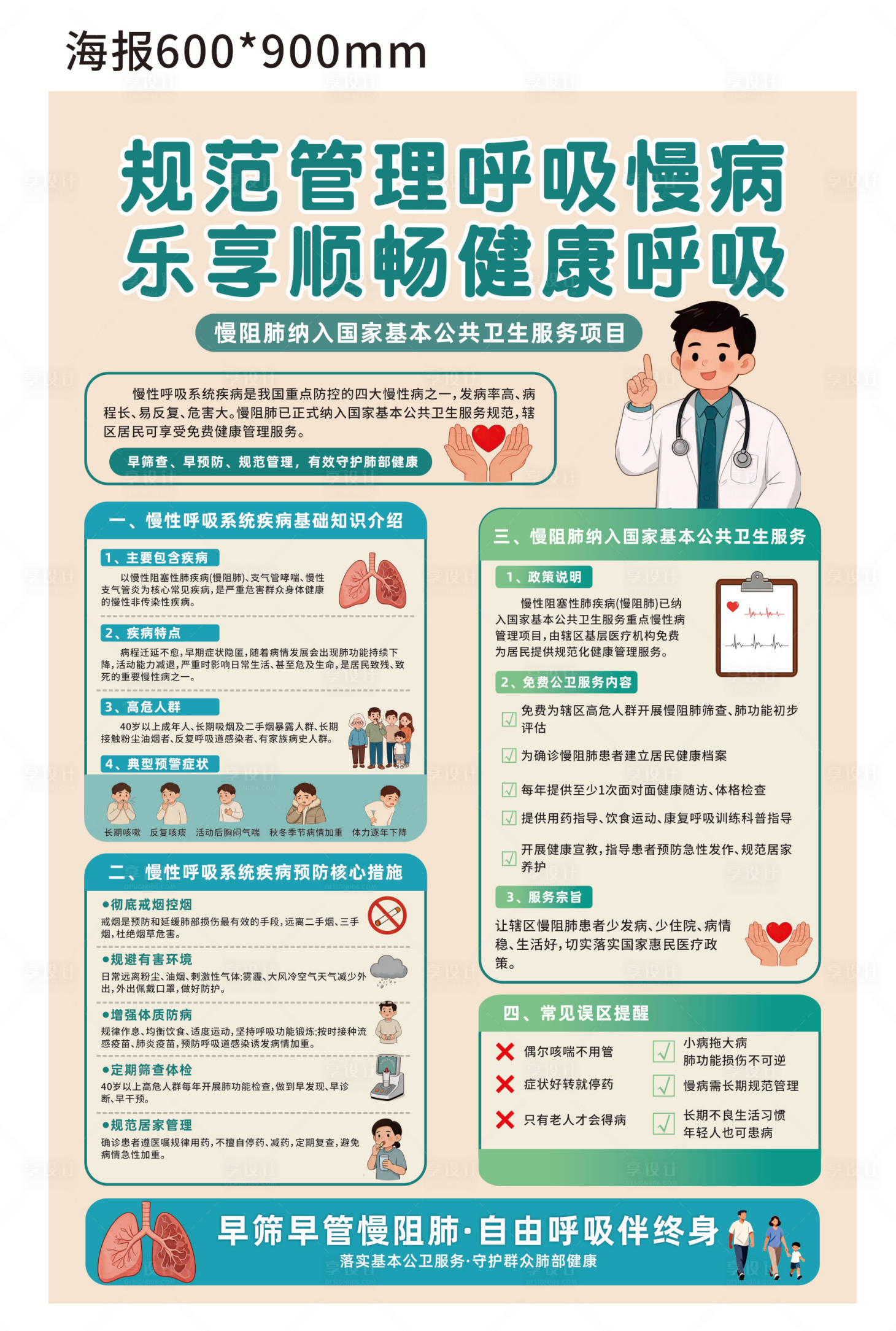 源文件下载【享设计】搜索编号：61330037859719430【呼吸慢病健康海报】