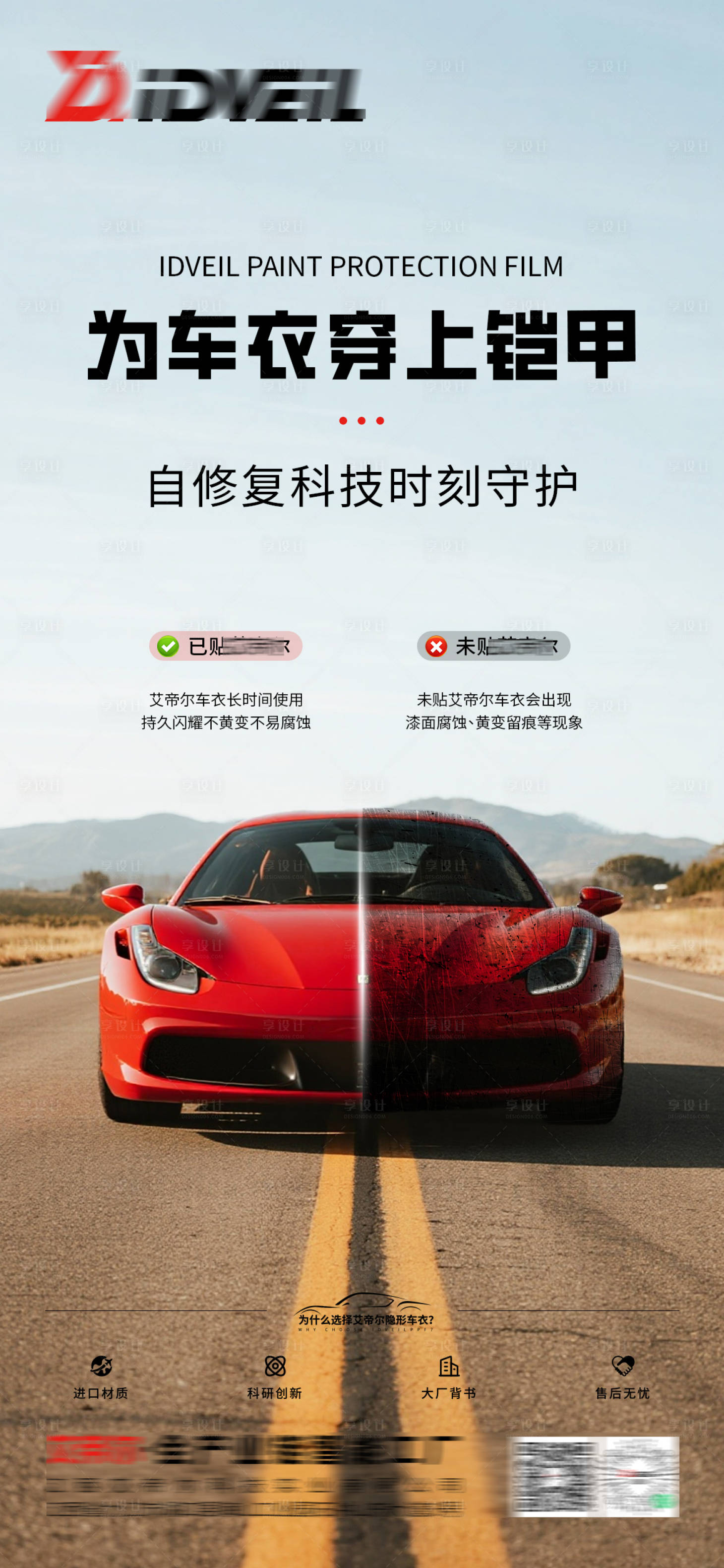 源文件下载【享设计】搜索编号：53660037731308681【汽车车膜车衣参数海报】