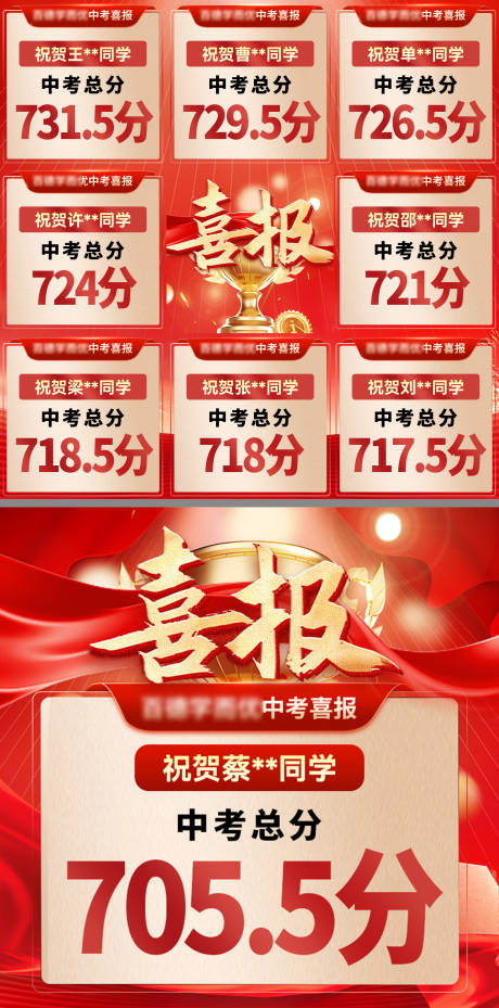 源文件下载【享设计】搜索编号：14290037879373032【中考喜报九宫格】