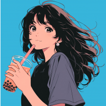 捧着风的少女头像